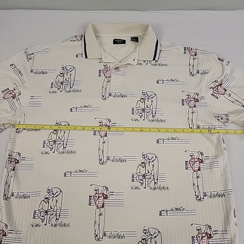 Vintage Dockers Golf Polo Shirt Mens XL Made In USA 100% Cotton Golf Pattern - Picture 6 of 11